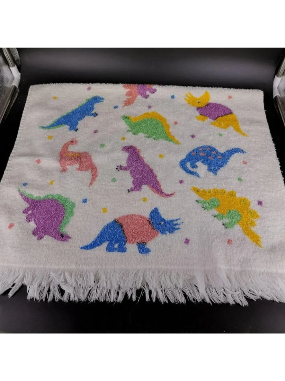 Vint Dinosaur Bath Hand Towel Set 30x60 Multicolor USA 3pc R.A. Briggs Leshner